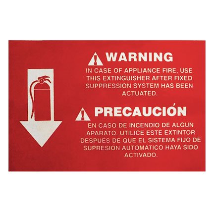 Class K Extinguisher Sign, Bilingual (Spanish), w/Arrow, 12" W x