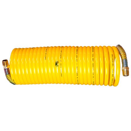 1/4" x 25' Coil Air Hose, Yellow