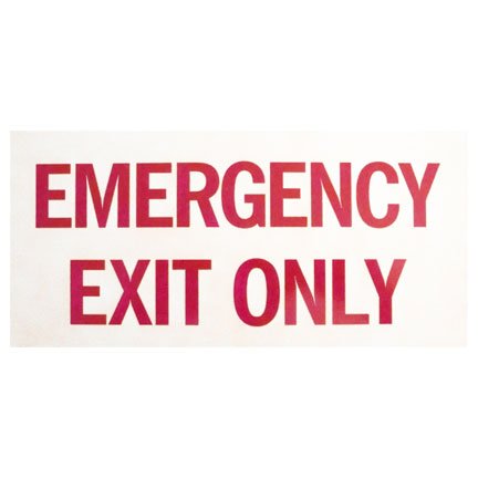 Emergency Exit Only, 12"W x 6"H, Vinyl