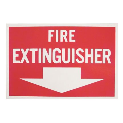 Fire Extinguisher w/Picture Arrow, 12" W x 8" H, Vinyl