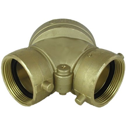 Single Clapper 2-1/2" x 2-1/2" x 4" Siamese Valve, NST, Back Out