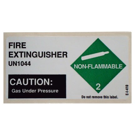 Fire Extinguisher UN1044 Label (3-7/8" W x 2" H)