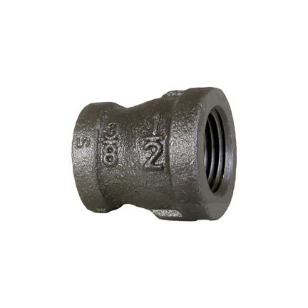 1/2" x 3/8" Reducing Coupling, Black Pipe