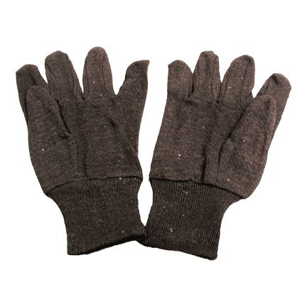 Work Gloves, Brown Jersey/Knit Wrist (12/pkg)