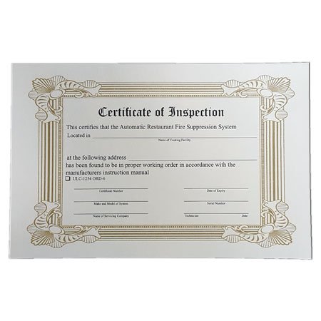 Certificate of Inspection (pkg of 100)