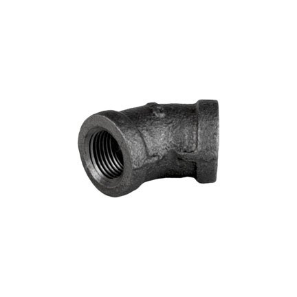 3/8" 45 Deg. Elbow, Black Pipe